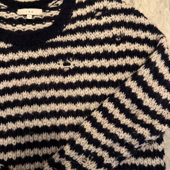 IRO Women's Navy and White Jumper - Picture 2 of 3